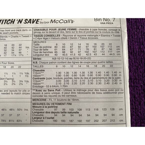 McCalls sewing pattern 9437 dress jumper size 8 10 12 14 - Picture 5 of 6